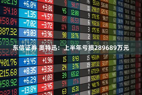 东信证券 奥特迅：上半年亏损289689万元